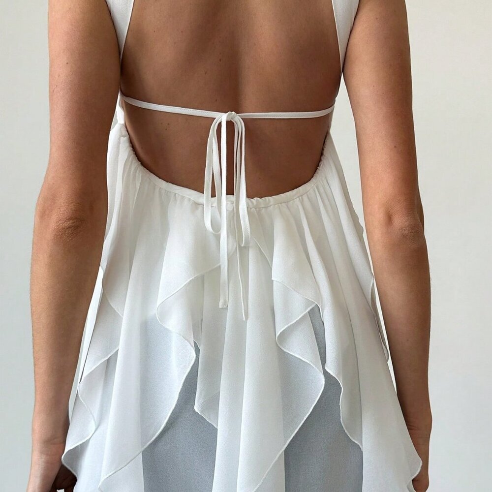 Women's Elegant Romantic Sexy Elegant Style Starfish Embellished top - white - Picture 6 of 6